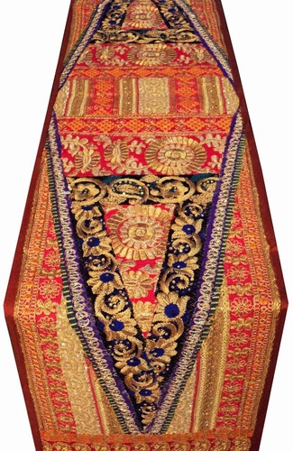 GROSSHANDEL MENGE 10 STCK. 60" SELTENE IND PERLEN PAILLETTEN SARI GOBELIN ÜBERWURF TISCHLÄUFER - Bild 8 von 11