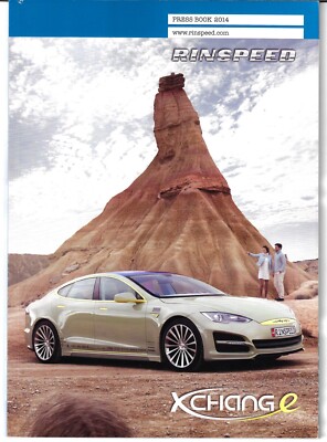 Rinspeed Genfer Autosalon 2014 Presseprospekt in Deutsch & Englisch XchangE Tesla