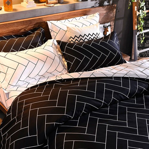 2/3/4pcs Soft Comfy Duvet Covers Set Printed Striped Comforters Cover Sets - Picture 39 of 81