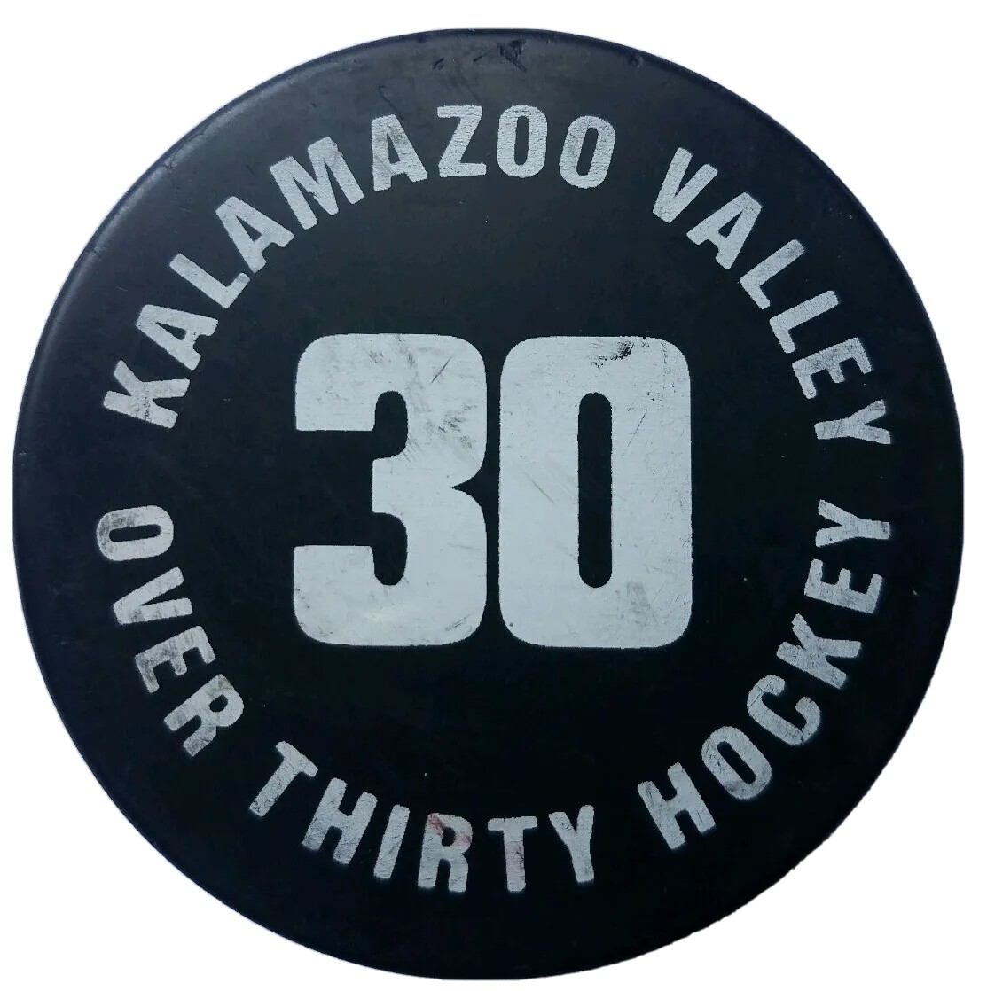 KALAMAZOO VALLEY VINTAGE OVER 30YRS THIRTY HOCKEY PUCK MADE IN