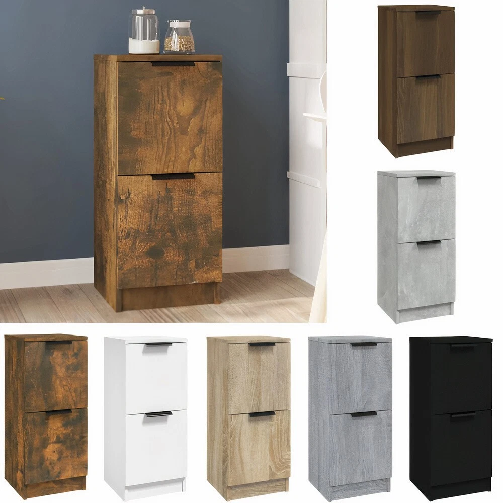 Modern Wooden Narrow Sideboard Storage Cabinet Unit With 2 Doors Shelf Wood