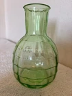 Vintage Anchor Hocking Green Uranium Depression Glass Tumble Up Carafe Pitcher