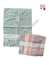 STROFINACCI CUCINA CON TELA AIDA PER RICAMO CM 50X70 100% COTONE PACCO 6 PEZZI 