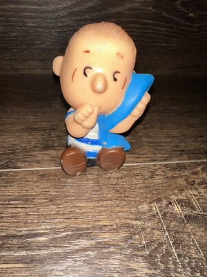 Vintage Linus Peanuts United Feature Vinyl Figure Squeaky Toy 5.5in 1966 WORKS
