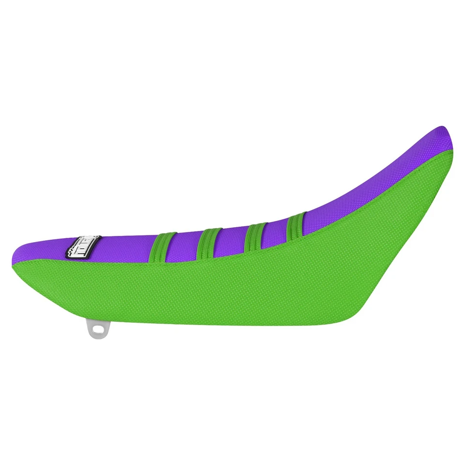 2002-2022 Kawasaki KLX 110 funda de asiento de agarre VERDE/MORADO/VERDE costillas #71 Foto 2 de 4