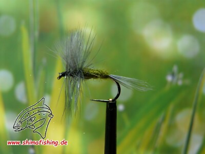 Trockenfliege '' Blue Winged Olive '', 3er Set , auf Schonhaken/ barbless hook