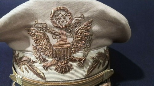 WW2 USA ARMY GENERAL DOUGLAS MACARTHUR AUTHENTIC UNIFORM KHAKI Embroidered HATS - Picture 2 of 8