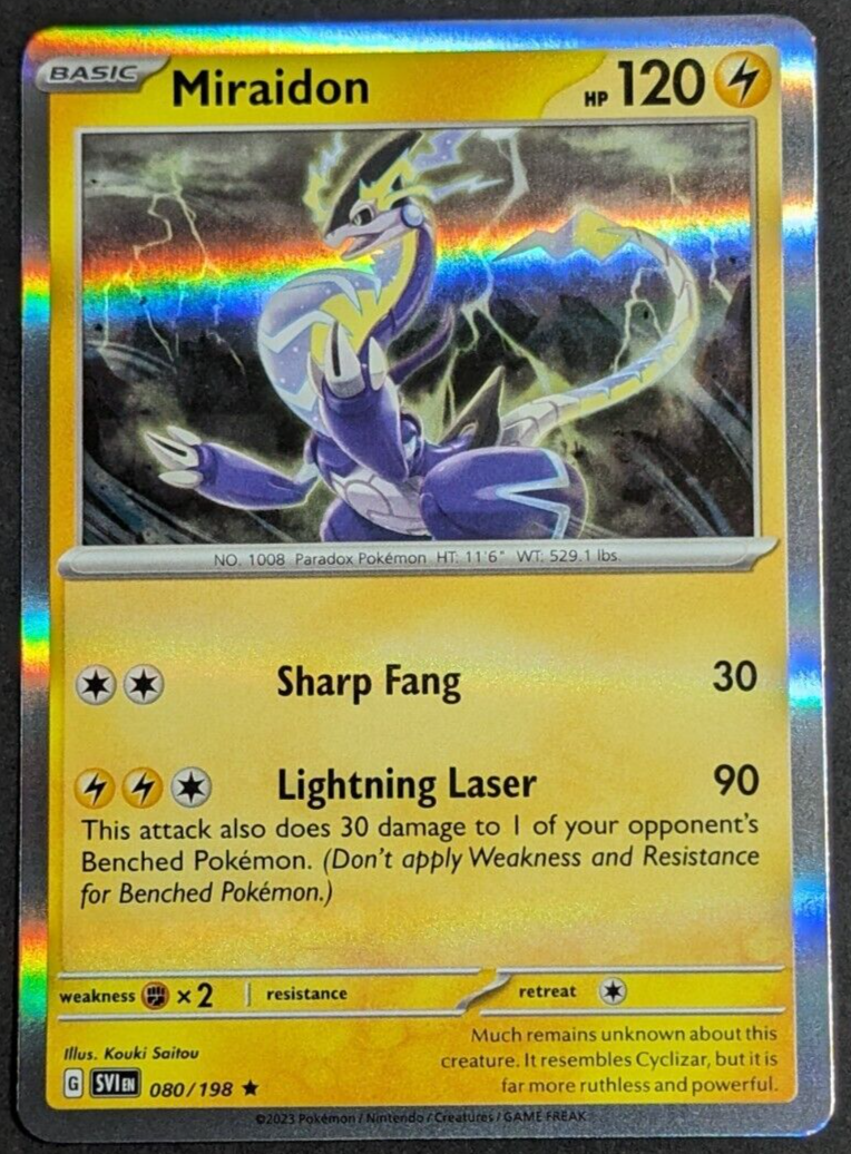 Miraidon Holo NM SV1 080/198 Scarlet & Violet Pokemon Card | eBay