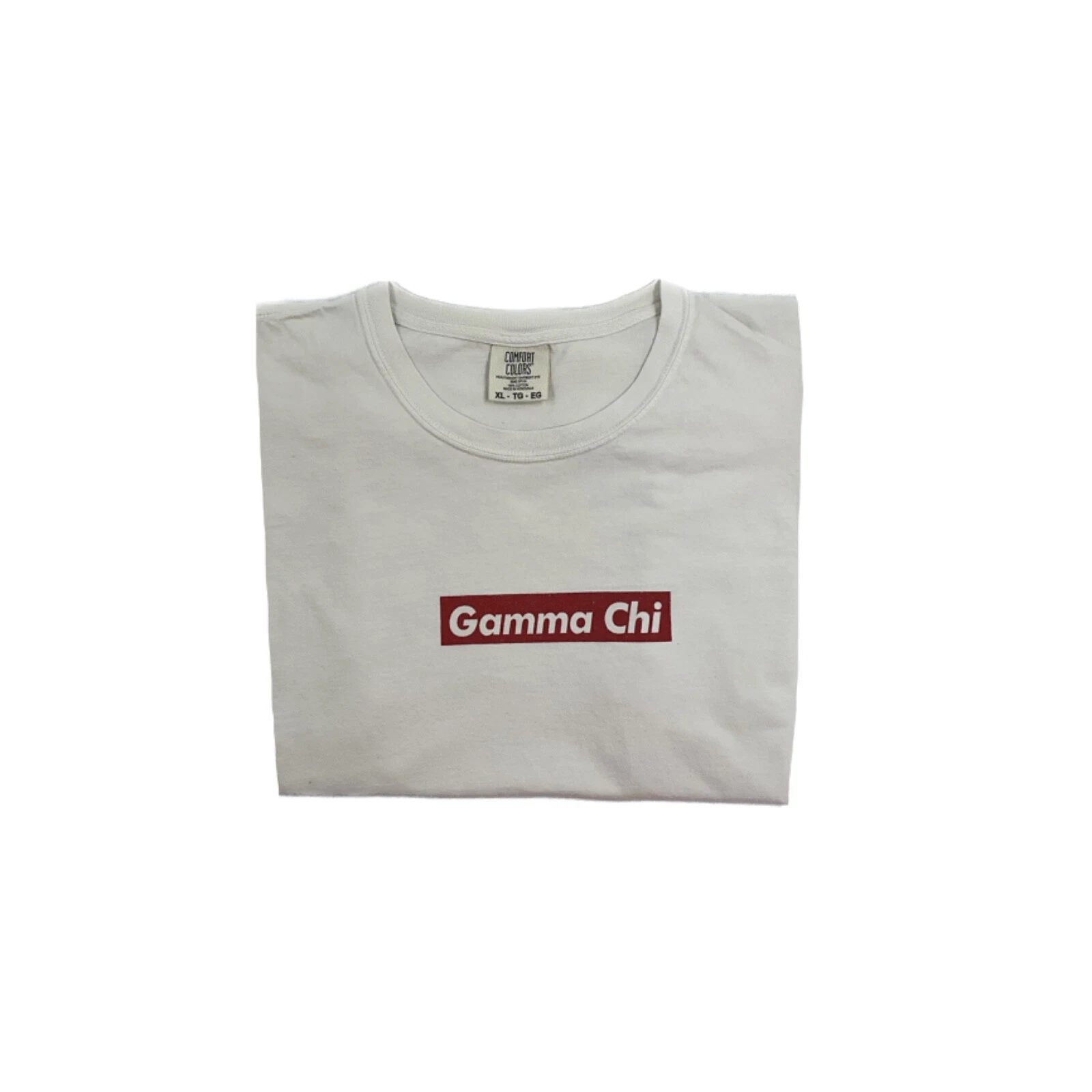 T shirt Gamma Chi   Supreme Style Comfort Colors XL Tee Blanc Homme Extra Large