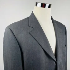 Hugo Boss Mens 42L Vintage Sport Coat Einstein Omega Gray Wool Three Button 
