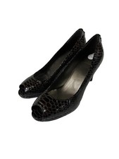Stuart Weitzman Sz 7.5 Metallic Brown Snake Reptile Embossed Pumps Heels NWOB