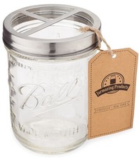 Mason Jar Toothbrush Holder   Stainless Steel   with 16 Ounce Ball Mason Jar