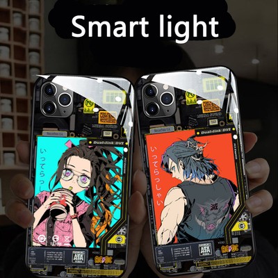 Demon Slayer Led Light Up Glass For Iphone 7 X 11 12 13 Pro Max Phone Case Cover Ebay
