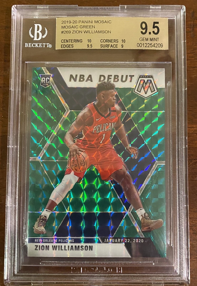 ZION WILLIAMSON 2019-20 Prizm Mosaic Rookie Debut Green