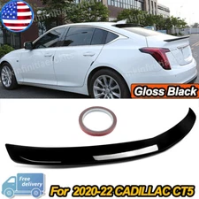 Fit For CADILLAC CT5 2020-2022 V Style Gloss Black Rear Trunk Lip Spoiler Wing