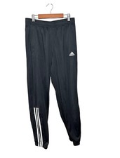 Adidas Climalite Polyester Black Jogger Pants 3 Stripes Men  s Medium Pull On