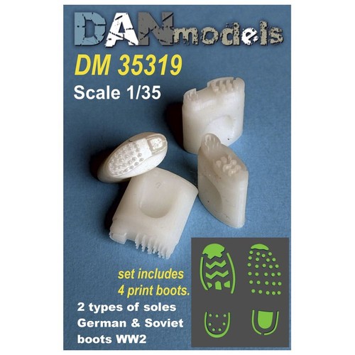 Dan Models 35319 Scale 1:35 - 2 types of Soles German and Soviet Boots WWII 4pcs - Picture 5 of 6