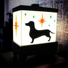 Midcentury Modern Atomic Dachshund Dog Lamp Night Light LED MCM Midmod 60s Retro