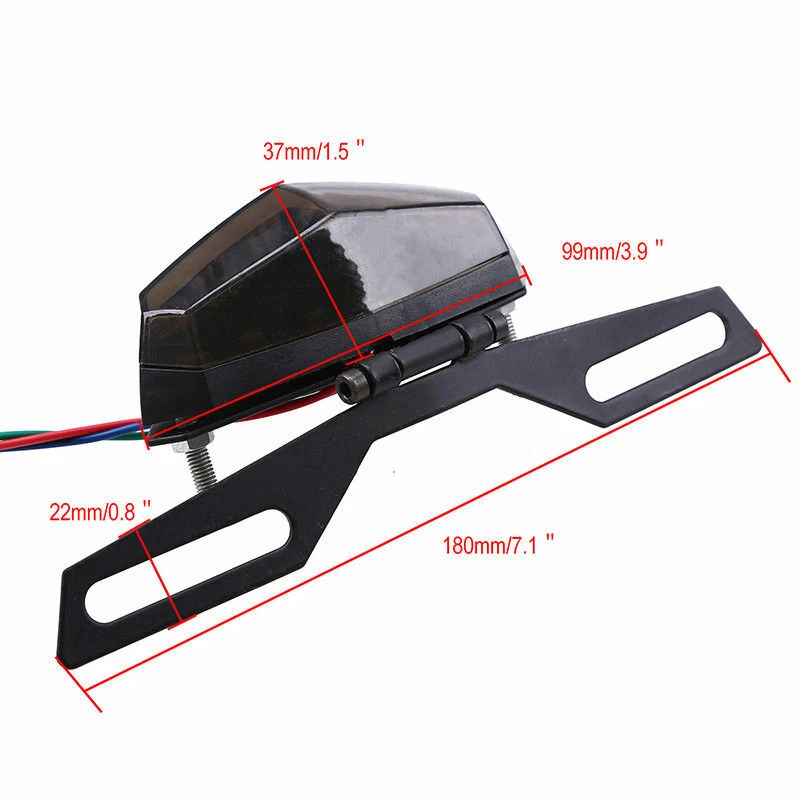 Luz LED de matrícula de freno trasero universal para Honda Yamaha Harley Foto 4 de 4