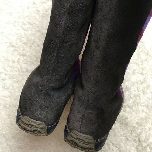 Sorel Sherpa Check Plaid Boots size 6 Brown Purple Suede Pull-on Cozy Cabincore - Picture 6 of 8