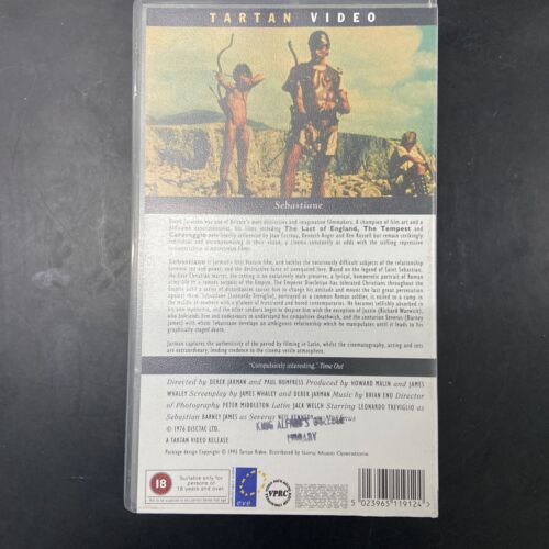 Derek Jarman. Sebastiane. VHS Tape . Certificate 18 Library Copy 1976 Rare - Imagen 2 de 3