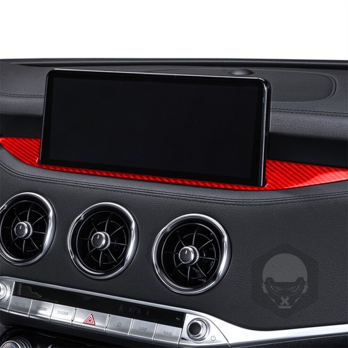 Panel base de navegación GPS de fibra de carbono rojo de 10,25 pulgadas para Kia Stinger 2019+ - Imagen 4 de 10