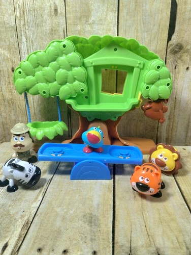 Blue Box Toys Jungle Tree With Seesaw Lion Tiger Monkey Zebra Bird Man 7pc Set - Picture 6 of 6
