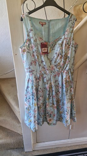 Joe Browns Blue Floral Fit & Flare Dress Size 14 Lined Net Underlay New With Tag