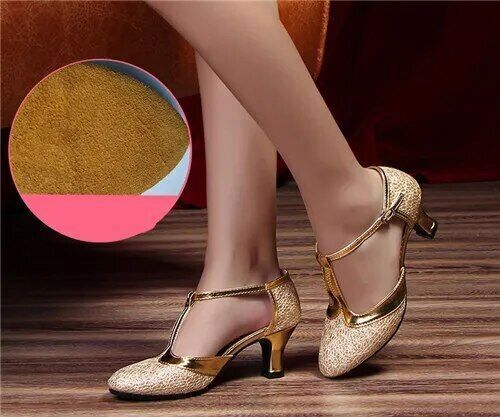 Moderne Damen-Tanzschuhe geschlossene Zehe Tangoschuhe Standard Walzer Ballsaal mit Absatz - Bild 6 von 34