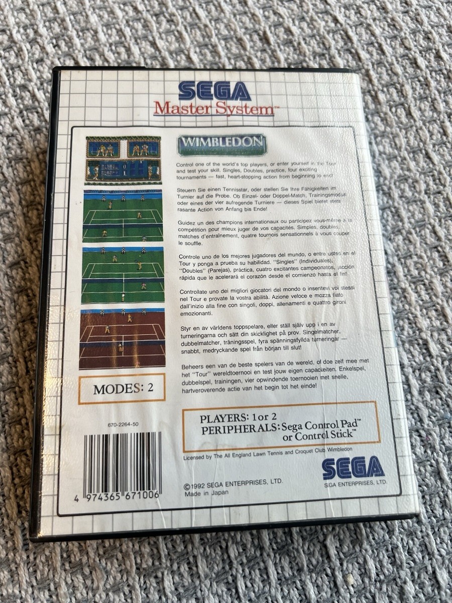 Jeu SEGA MASTER SYSTEM WIMBLEDON
