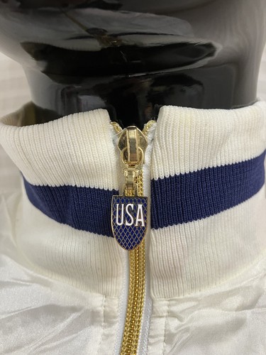 Vintage Deadstock 1992 Nike USA Summer Olympic White Bomber Jacket Medium Rare - Picture 7 of 15