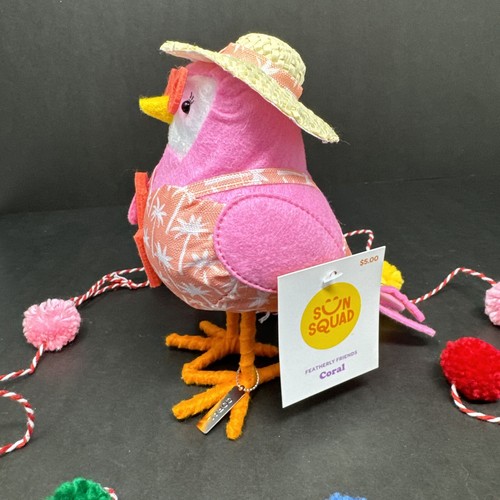 2024 Coral TARGET Featherly Friends Fabric Bird Summer Sun Squad Birds NWT - Picture 4 of 4
