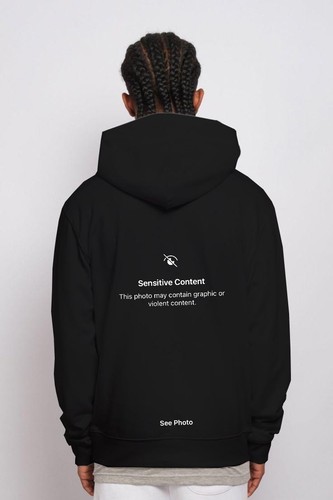 Funny Sensitive Content Hoodie QR Meme Shirt Men Women Graphic Pullover Gift - Picture 8 of 9