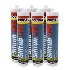 Bulk Soudal Silicone Sealant Slirub LMN All Purpose Ext Low Mod Neutral Cure