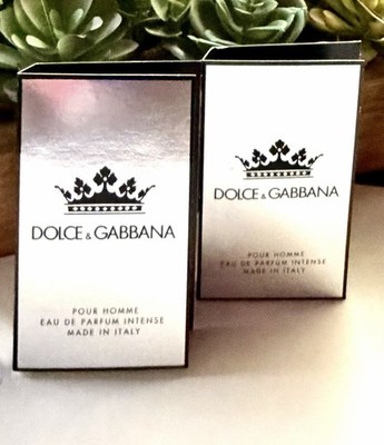 2x DOLCE & GABBANA King Pour Homme Men s Cologne Sample Spray Vials 1.5ml each