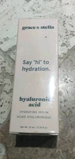 Hyaluronic  Serum .34 fl oz/10ml for Face  by Grace & Stella EXP 6/26 NEW TRAVEL