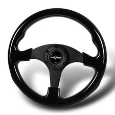 Jdm Universal Wood Grain Steering Wheel 13 6 Bolt 1 Deep Black Horn Button