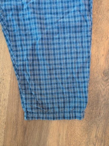 Joe Boxer Blue Plaid Lounge Pants XL Y2K Vintage Cotton Pockets Drawstring 26" L - Picture 7 of 17