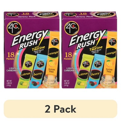 2-PK 4C Energy Rush Variety Pack with Taurine Drink Mix 36-CT Set FREE SHIP