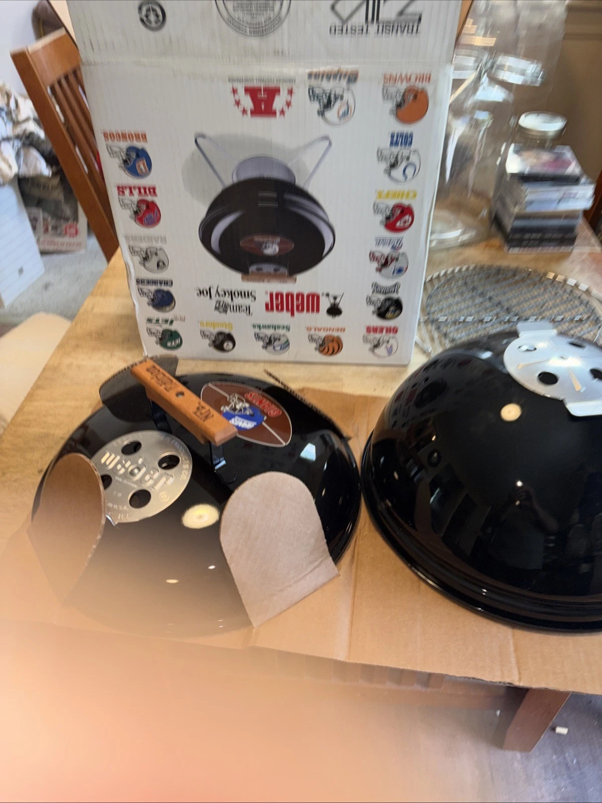 Weber Chiefs NFL BBQ Grill tabletop camping portable smokey joe New York Giants