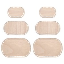 3 Sizes Crochet Basket Bottom, 6Pcs Oval Blank Crochet Base, Brown