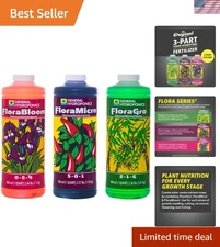 Comprehensive Hydroponic Nutrient Set: FloraMicro, FloraBloom, FloraGro in 1 Qt
