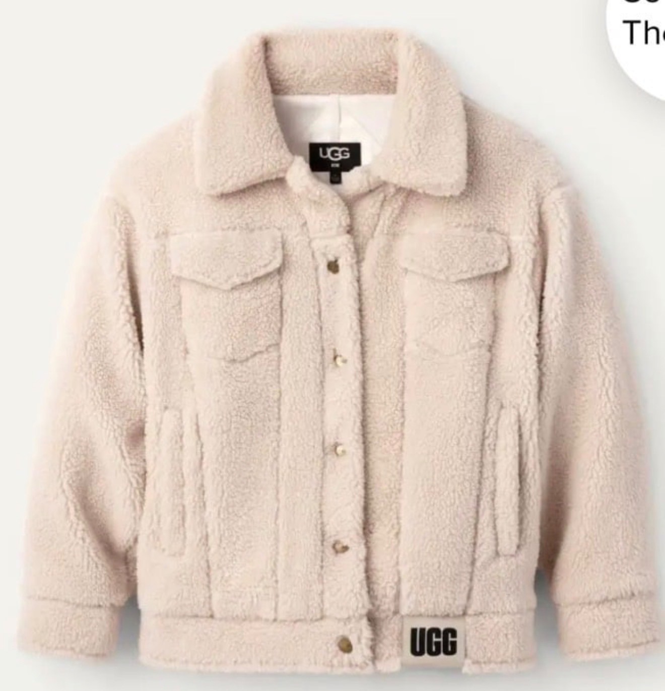 UGG Frankie Sherpa Jacket Womens XL Oversized Fluffy
