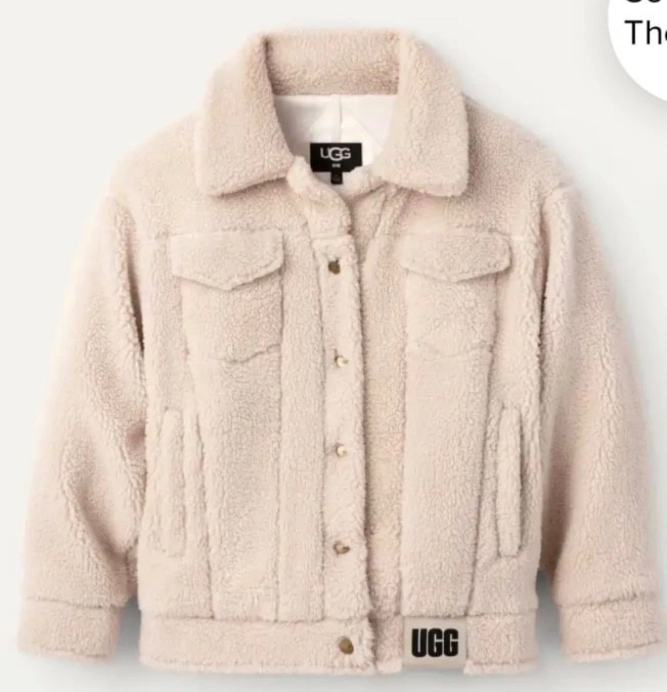 UGG Frankie Sherpa Jacket Womens XL Oversized Fluffy