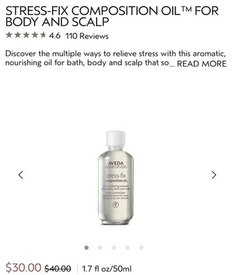 Aveda Stress-Fix Aromatic Massage Oil, Stress-Fix Scent, 1 fl oz