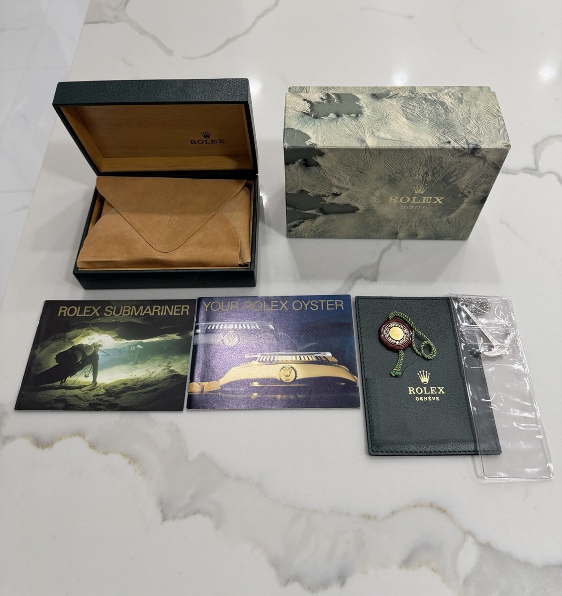 GENUINE Vintage Rolex Submariner 16610 Watch Box Booklet Anchor