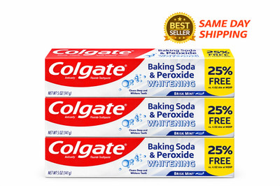 Colgate Baking Soda Peroxide Whitening Toothpaste 5oz 25% FREE 3 Pack