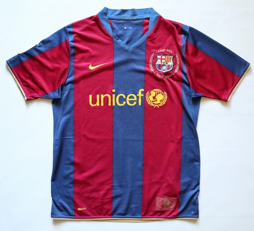 BARCELONA FC 2007/2008 HOME CAMP NOU FOOTBALL SHIRT KIT TRIKOT NIKE HERREN M MEDIUM