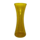 VINTAGE MID CENTURY BLENKO GLASS JONQUIL CRACKLE FLOOR VASE HUSTED HUGE