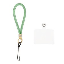 Phone Lanyard, Nylon Detachable Wrist Strap with Phone Patches, Green